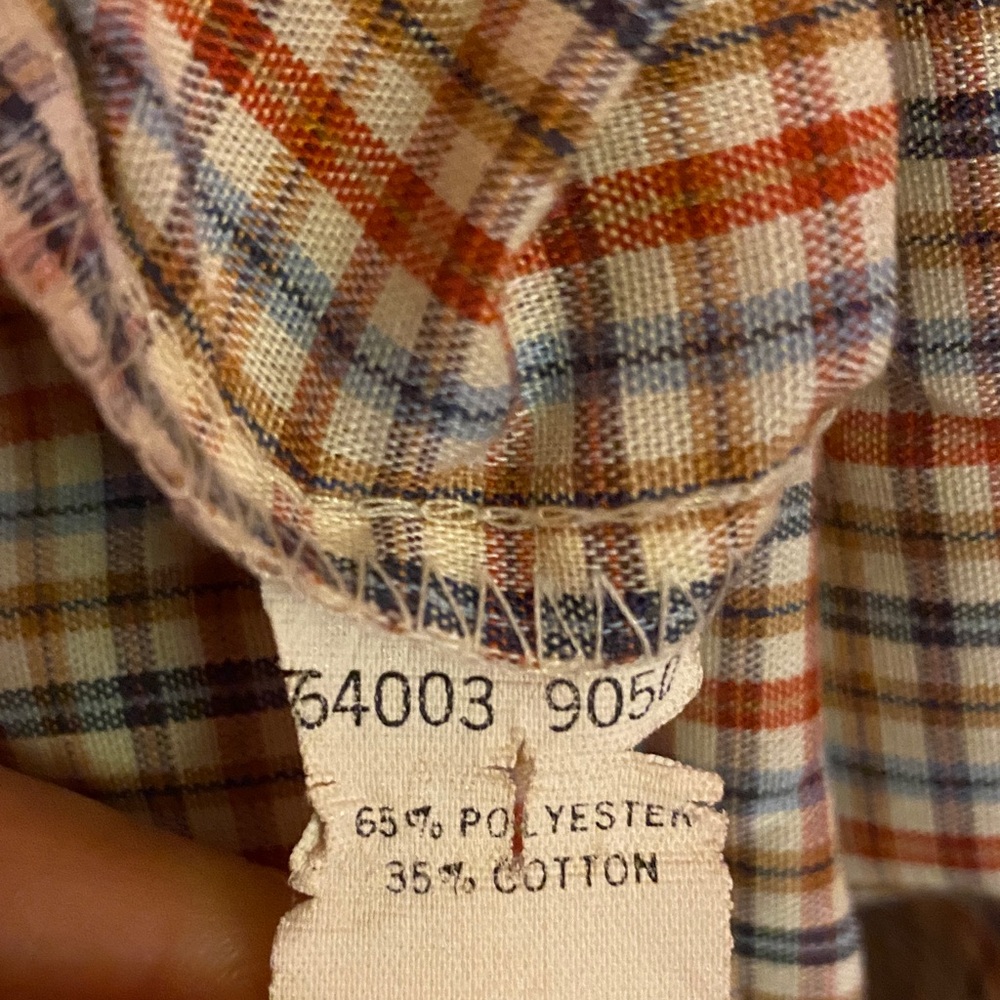 Levi's Men's Checkered Button Down Shirt - Brown and White - Picture 7 of 7